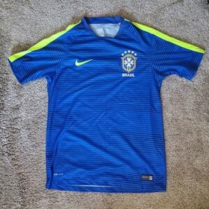 Nike Brasil CBF 2016 Pre-Match Dri-FIT Soccer Jersey Women's Medium EUC